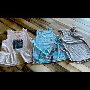 Lot of 3 girls tanks. 2 crewcuts 1 Tea Collection